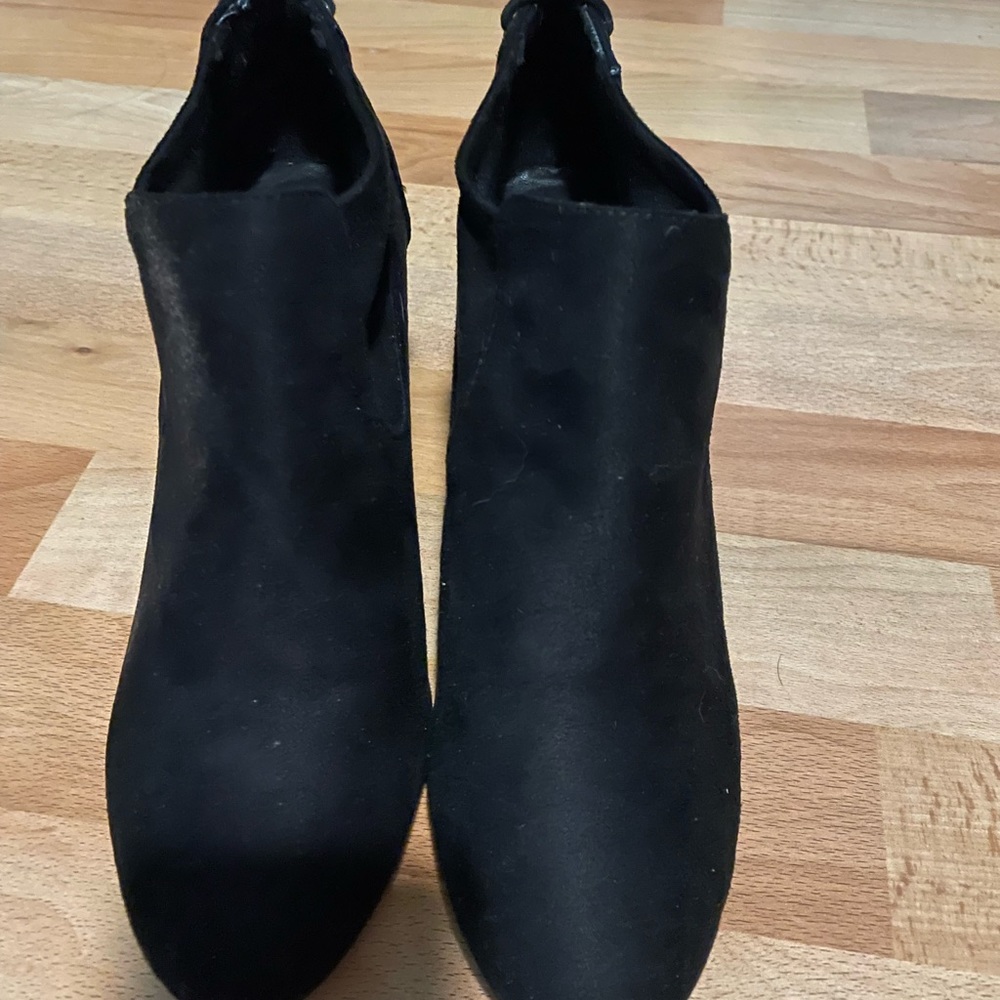 Women's Black Suede Ankle Boots - Classic Slip-On Style